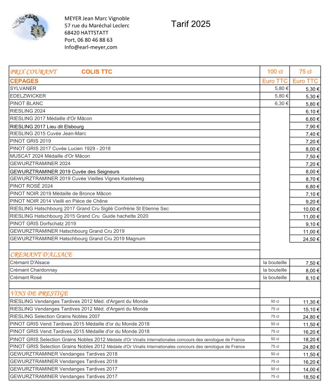 Tarif 2025 2